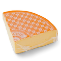 AURICCHIO Fontal wedge cheese with orange rind and pale interior