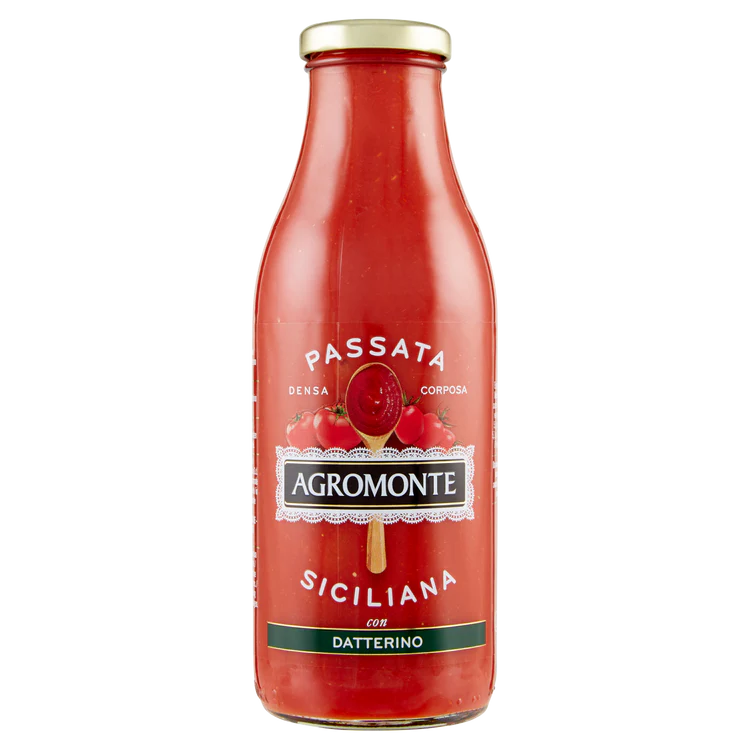 AGROMONTE TOMATO SAUCE GR 520 DATTERINO TOMATOES SALSA PASSATA X 12