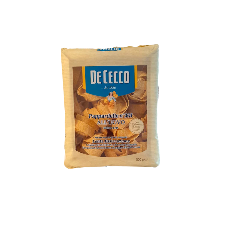 DE CECCO EGG PASTA NIDI GR 500 PAPPARDELLE N 301 X 8