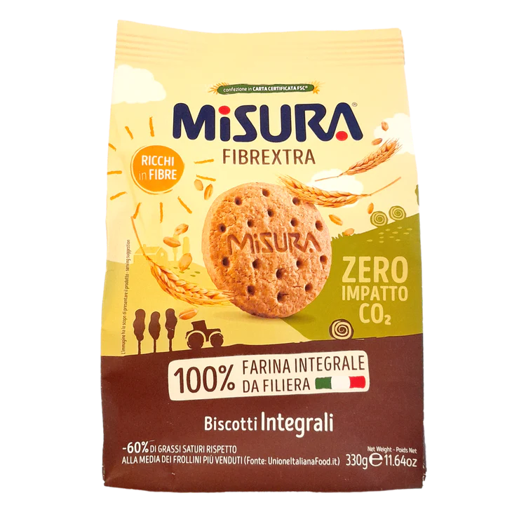 MISURA COOKIES GR 330 WHOLE GRAINS EXTRA FIBRES NO PALM OIL X 10