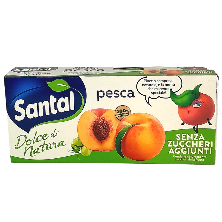 SANTAL FRUIT JUICE ML 200 X 3 PEACH NO ADDED SUGARS X 8