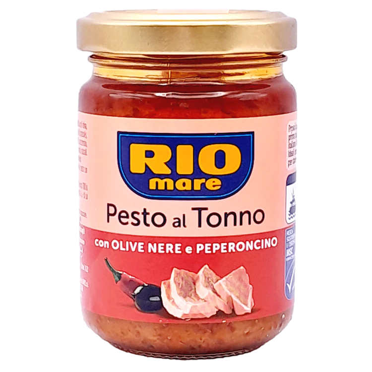 RIO MARE SAUCE GR 130 PESTO TUNA OLIVES AND RED PEPPERS X 12