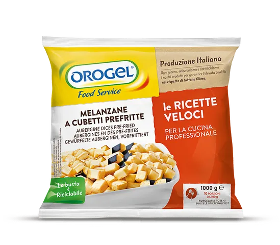 OROGEL FROZEN PRE-FRIED DICED AUBERGINE 4X1KG