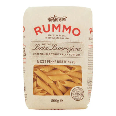 RUMMO PASTA GR 500 MEZZE PENNE RIGATE N 28 X 16