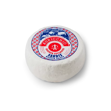 AURICCHIO Ricotta salata cheese wheel with blue seal; approx 3.5 kg