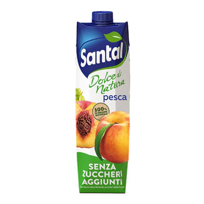 SANTAL FRUIT JUICE LT 1 PEACH NO ADDED SUGARS X 12
