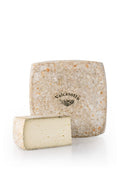 OCCELLI Valcasotto cheese wheel with front wedge, speckled beige texture