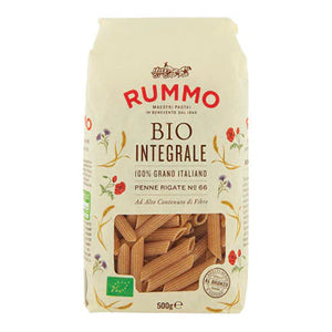 RUMMO PASTA GR 500 WHOLE WHEAT ORGANIC PENNE RIGATE N 66 X 16