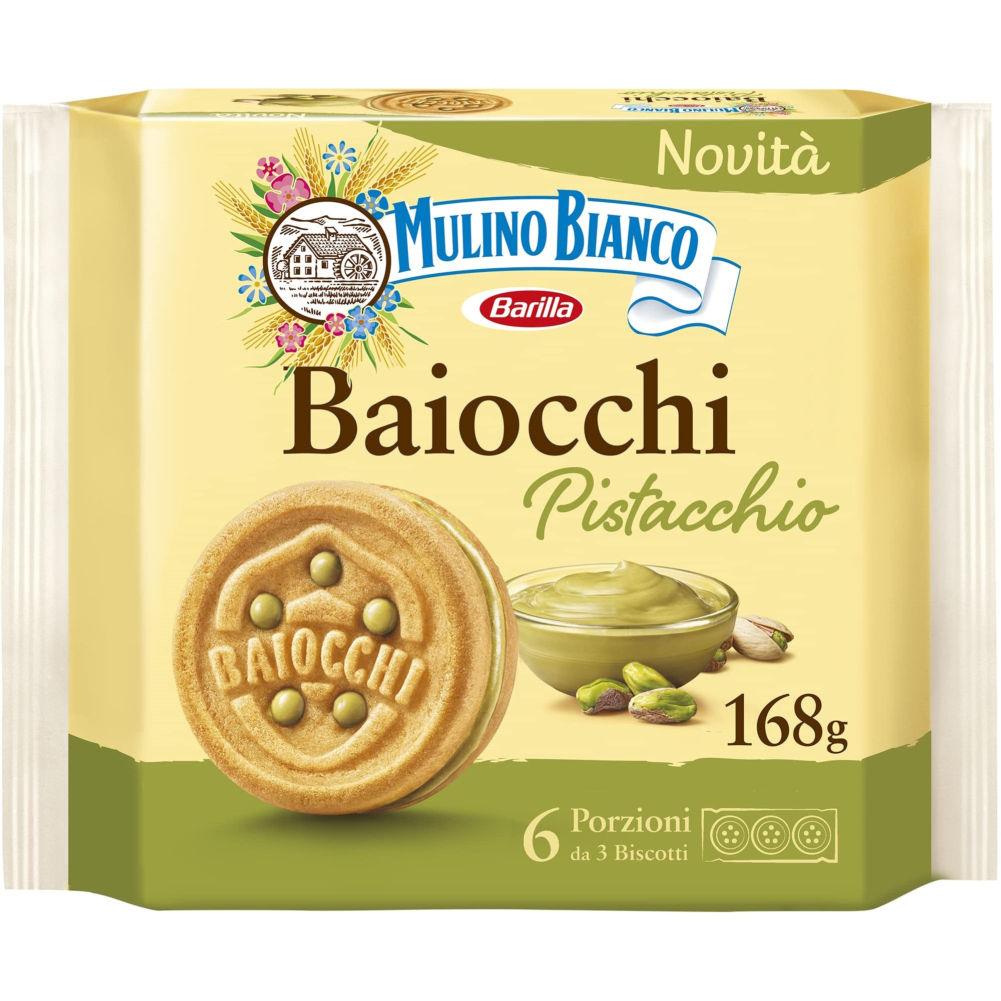 MULINO BIANCO GR 168 BAIOCCHI WITH PISTACHIO CREAM X 9