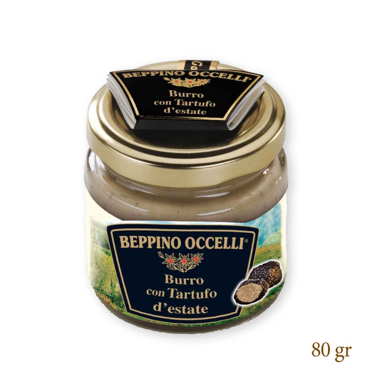 Butter with truffle d’estate in glass jar, BEPPINO OCCELLI label