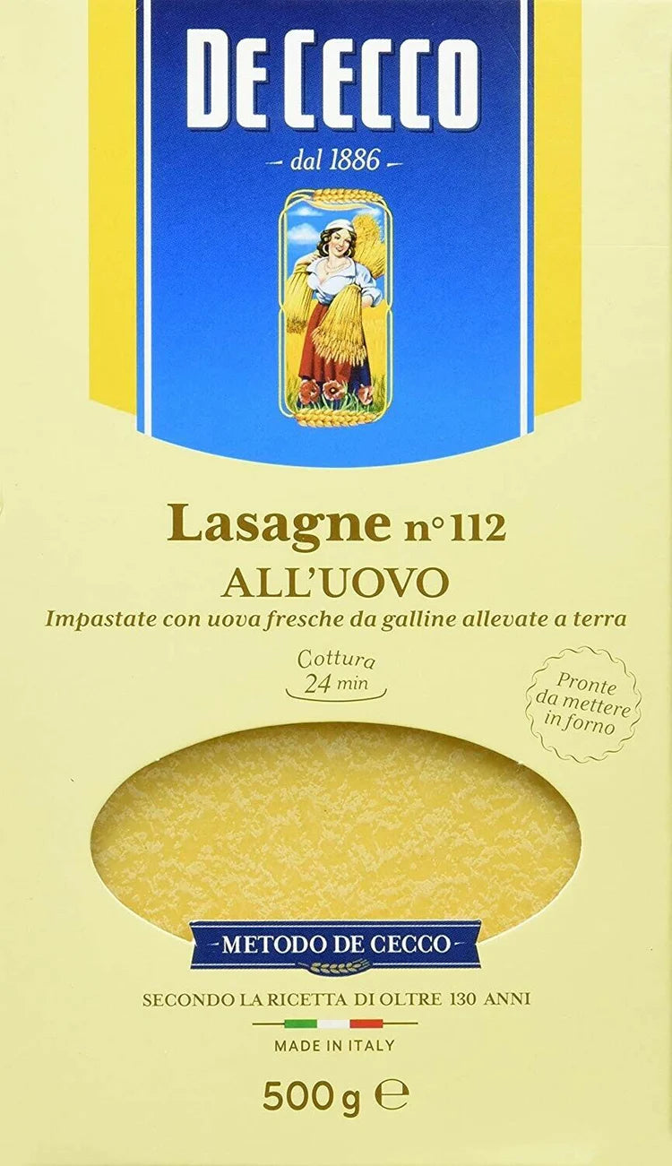 DE CECCO EGG PASTA GR 500 LASAGNE N 112 X 12