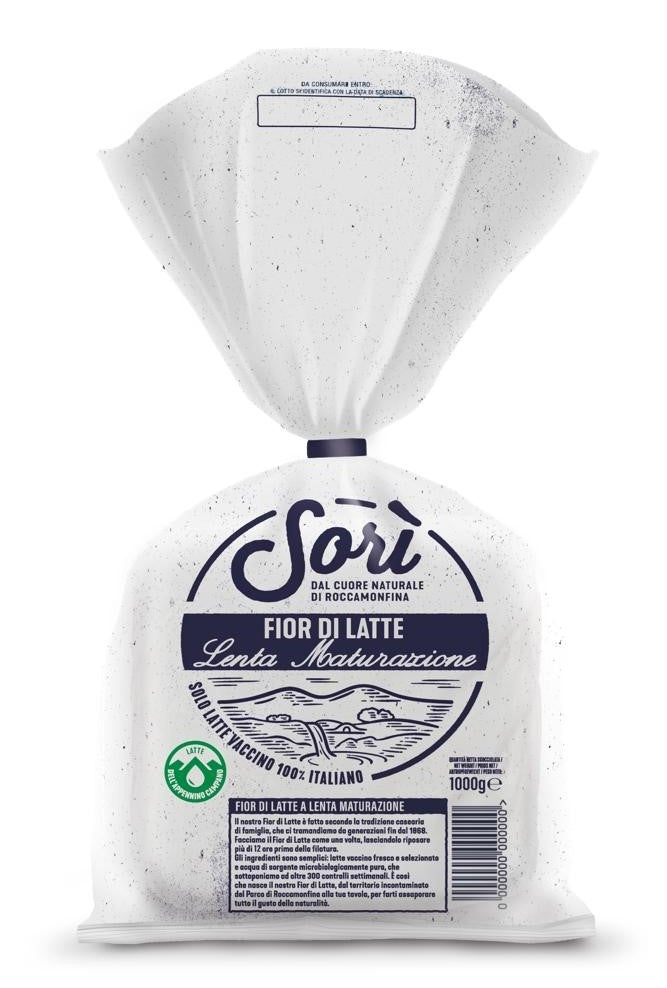 SORI FIOR DI LATTE cheese in speckled retail bag, 1 kg pack
