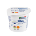 Buffalo mozzarella PDO in white 250 g plastic cup, label on top and side