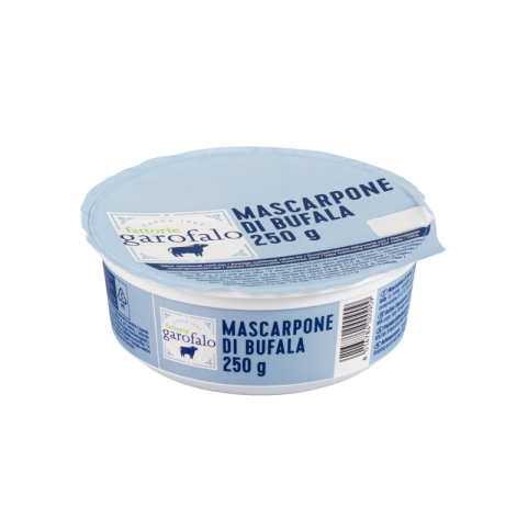 GAROFALO BUFFALO mascarpone cheese tub, 250 g, blue-and-white label