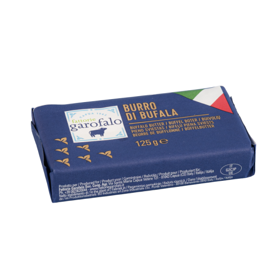 GAROFALO buffalo butter box, blue wrapped package