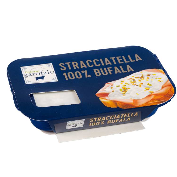 GAROFALO stracciatella 100% bufala dairy tray with cheese serving photo