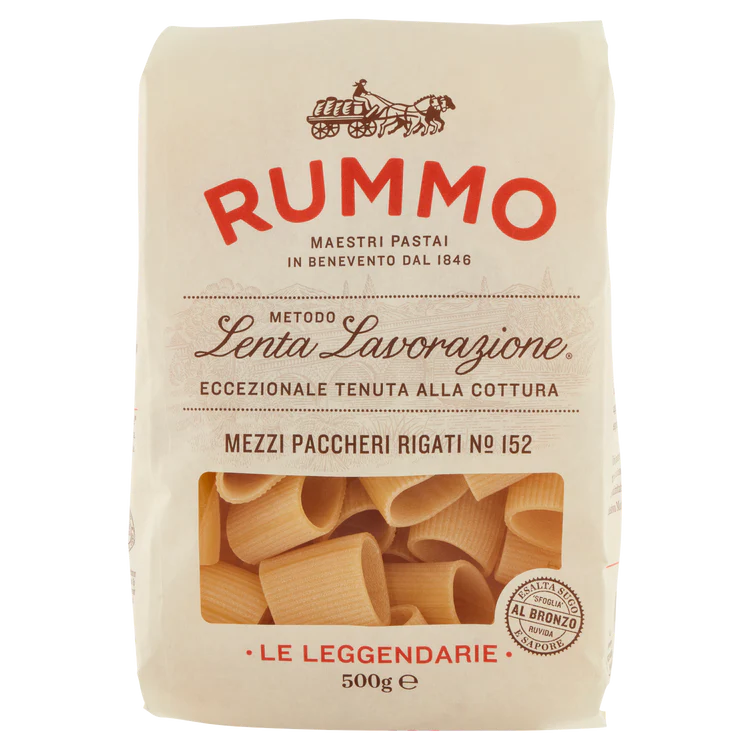 RUMMO PASTA GR 500 SPECIALITY MEZZI PACCHERI RIGATI N 152 X 12