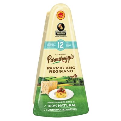 Parmigiano Reggiano Parmesan cheese wedge in triangular 150g package, 12-month aged