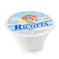 Castelli ricotta cheese tub, 1.5 kg, white plastic container