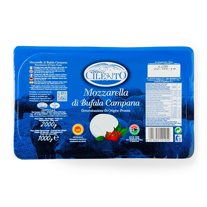 CILENTO mozzarella di bufala campana tray, 2x100 g, in blue packaging