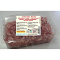 Smoked diced pancetta lardons in sealed clear plastic pack, 1 kg